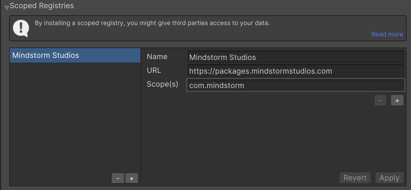 Scoped Registries Screenshot